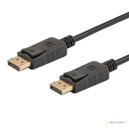 Kabel SAVIO CL-136 (DisplayPort M - DisplayPort M; 2m; kolor czarny)