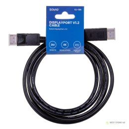 Kabel SAVIO CL-136 (DisplayPort M - DisplayPort M; 2m; kolor czarny)