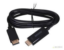 Kabel SAVIO CL-56 (DisplayPort M - HDMI Typ A; 1,5m; kolor czarny)