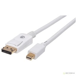 Manhattan Kabel monitorowy Mini DisplayPort/DisplayPort, M/M, biały, 2m