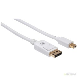 Manhattan Kabel monitorowy Mini DisplayPort/DisplayPort, M/M, biały, 2m