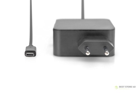 Ładowarka sieciowa zasilacz 1x USB-C PD 3.0 max. 65W zintegrowany kabel 1,2m czarna Ładowarka sieciowa zasilacz 1x USB-C PD 3.0 max. 65W zintegrowany kabel 1,2m czarna