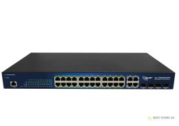 ALLNET Switch smart managed Layer2 24 Port• PoE Budget 370W• 24x at• 4x SFP• 19