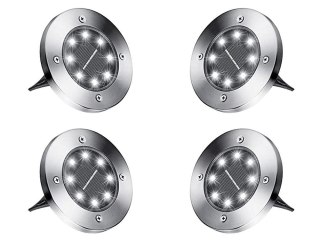 Lampki solarne gruntowe lampa ogrodowa 8 led 4 szt