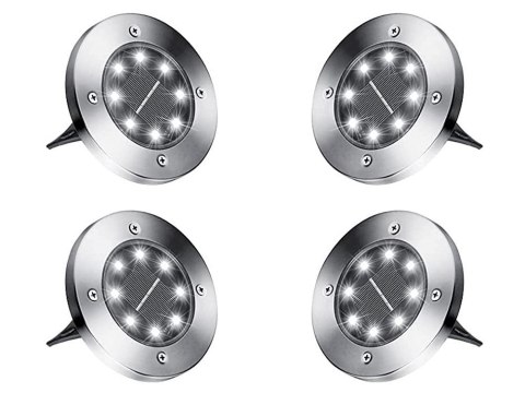 Lampki solarne gruntowe lampa ogrodowa 8 led 4 szt