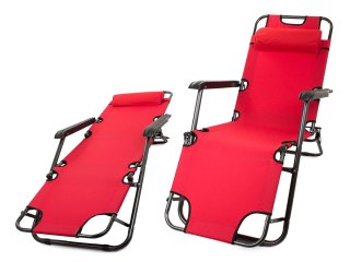 Leżak ogrodowy plażowy składany poduszka grawitacyjny wzmocniony miękki