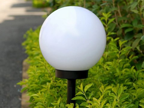 4x lampa solarna ogrodowa kula rgb wbijana 10 cm
