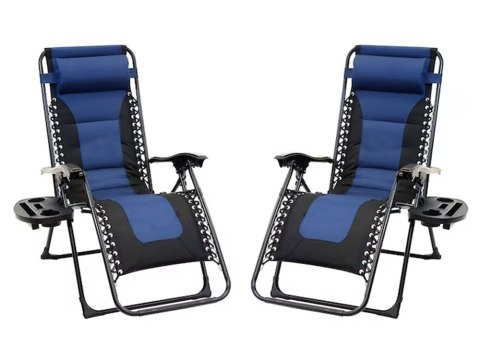 Leżak ogrodowy plażowy składany poduszka grawitacyjny wzmocniony miękki