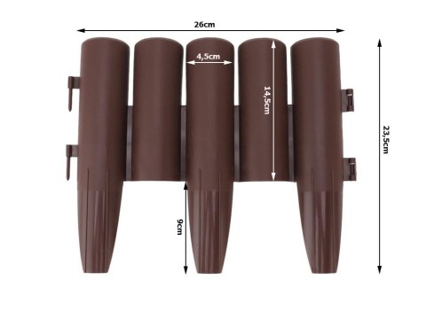 Palisada ogrodowa trawnikowa obrzeże ogrodowe płotek wbijany 215cm 8 elem.