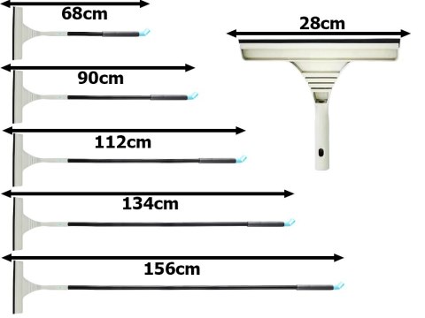 Ściągaczka myjka do okien szyb mikrofibra regulacja długa 160cm 2w1 zestaw