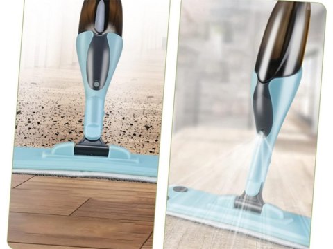 Mop płaski ze spryskiwaczem obrotowy solidny spray 3x nakładki mikrofibra