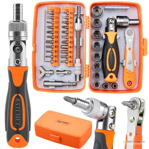 Zestaw komplet narzędzi bitów torx kluczy nasadowych 5-14mm 38 elementów Zestaw komplet narzędzi bitów torx kluczy nasadowych 5-14mm 38 elementów