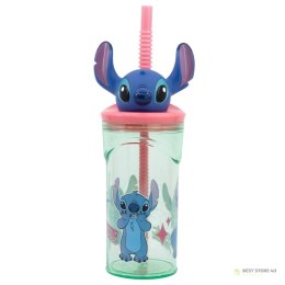 Disney Stitch - Kubek ze słomką i figurką 3D z kolekcji Flowers 360 ml