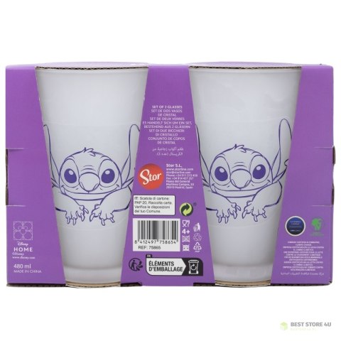 Disney Stitch - Zestaw dwóch szklanek w ozdobnym pudełku (490 ml) Disney Stitch - Zestaw dwóch szklanek w ozdobnym pudełku (490 ml)