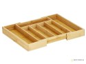 Wkład do szuflady organizer kuchenny na sztućce bambus 7 przegródek 39cm l