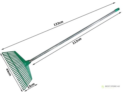 Grabie ogrodowe do liści trawy lekkie plastikowe trzonek aluminium 40cm Grabie ogrodowe do liści trawy lekkie plastikowe trzonek aluminium 40cm