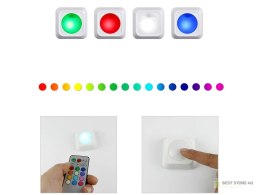 Lampka bezprzewodowa lampa nocna lampki rgb led pilot na baterie 2 sztuki