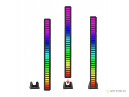 Ledy usb reakcja na dźwięk multikolor neon listwa rgb led mruga akumulator