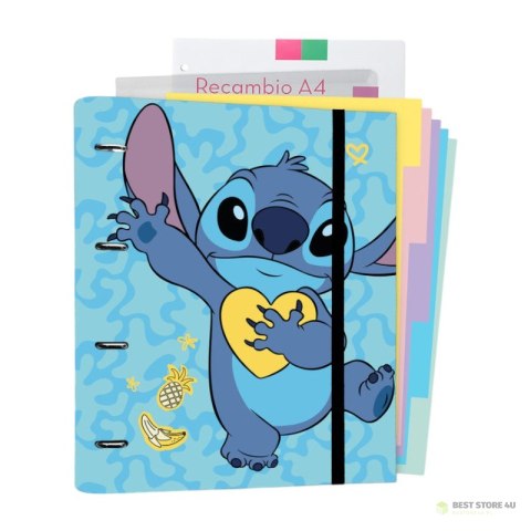 Disney Stitch - Segregator A4 z kartkami z kolekcji Tropical (4 ringi, gumka) Disney Stitch - Segregator A4 z kartkami z kolekcji Tropical (4 ringi, gumka)