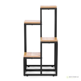 Kwietnik regał na kwiaty ozdoby 4 półki metal MDF jasny orzech ModernHome