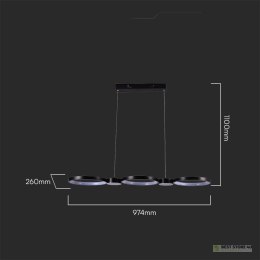 Oprawa Zwieszana V-TAC 38W LED Czarna VT-7820 4000K 4560lm