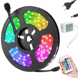 Taśma led smd 5050 rgb zestaw pilot 5m wodoodporna