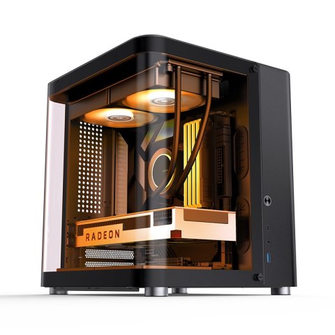 Obudowa Jonsbo TK-1 2.0 Micro-ATX, Szkło Hartowane - czarna