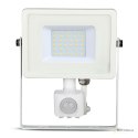 Projektor LED V-TAC 30W SAMSUNG CHIP Czujnik Ruchu Funkcja Cut-OFF Biały VT-30-S-W 3000K 2400lm 5 Lat Gwarancji