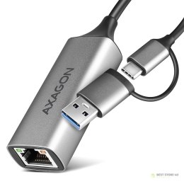 Karta sieciowa AXAGON ADE-TXCA Gigabit Ethernet, USB-C + USB-A - Titanium Grey