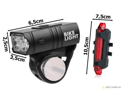 Lampka na rower rowerowa led t6 przód tył usb aku Lampka na rower rowerowa led t6 przód tył usb aku