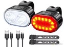 Lampka rowerowa światło przód tył led na rower kierownicę mocna usb jasna