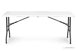 Stół cateringowy 179x74 cm składany w walizkę biały ModernHome