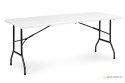 Stół cateringowy 179x74 cm składany w walizkę biały ModernHome