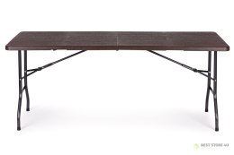 Stół cateringowy bankietowy ogrodowy składany 179x74 cm brązowy ModernHome