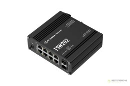 Teltonika TSW202 Zarządzany L2 Gigabit Ethernet (10/100/1000) Obsługa PoE Aluminium, Niebieski