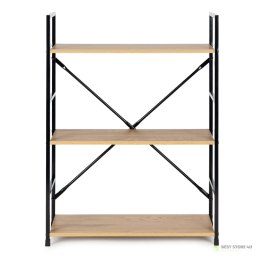 Regał drewniany metalowa rama szeroki LOFT 3 półki ModernHome