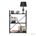 Regał drewniany metalowa rama szeroki LOFT 3 półki czarny ModernHome