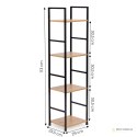 Regał drewniany nowoczesny metalowa rama LOFT 4 półki ModernHome