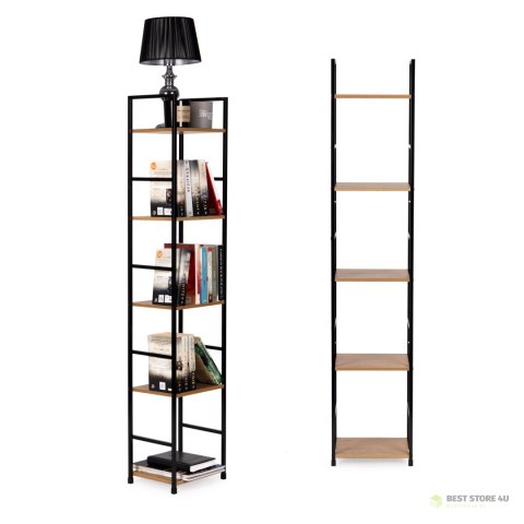 Regał drewniany nowoczesny metalowa rama LOFT 5 półek ModernHome Regał drewniany nowoczesny metalowa rama LOFT 5 półek ModernHome