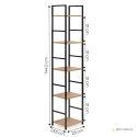 Regał drewniany nowoczesny metalowa rama LOFT 5 półek ModernHome