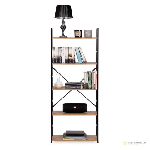 Regał drewniany szeroki nowoczesny LOFT 5 półek ModernHome Regał drewniany szeroki nowoczesny LOFT 5 półek ModernHome