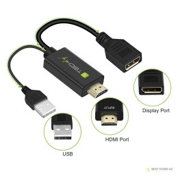 Adapter HDMI z Zasilaniem USB na DisplayPort 4K*30Hz