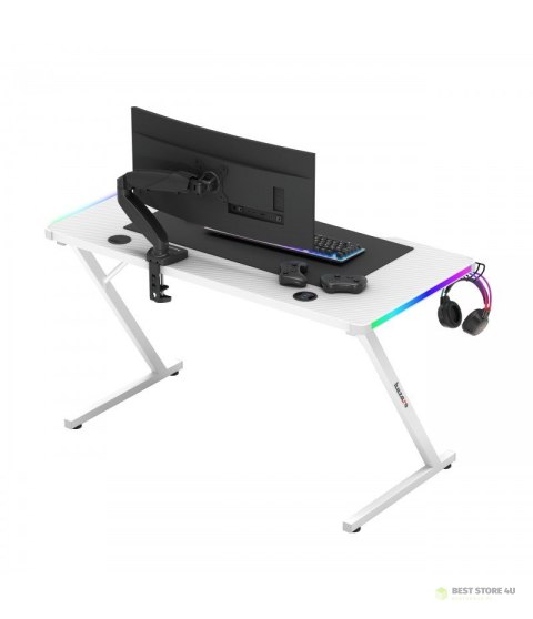 Biurko gamingowe Huzaro Hero 2.5 White RGB Biurko gamingowe Huzaro Hero 2.5 White RGB