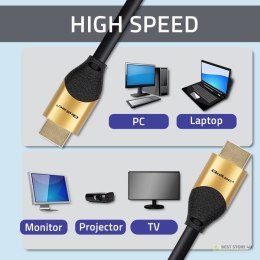 QOLTEC KABEL HDMI V2.1 ULTRA HIGH SPEED 8K | 60HZ | 30AWG | GOLD