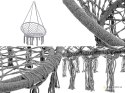 Hamak fotel wiszący huśtawka bocianie gniazdo huśtawka boho do domu ogrodu