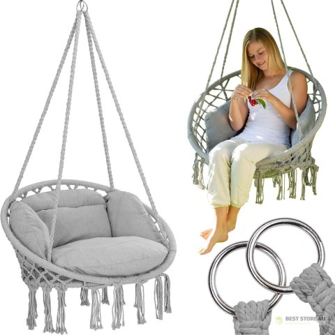 Hamak z poduszką fotel wiszący huśtawka bocianie gniazdo boho domu ogrodu Hamak z poduszką fotel wiszący huśtawka bocianie gniazdo boho domu ogrodu