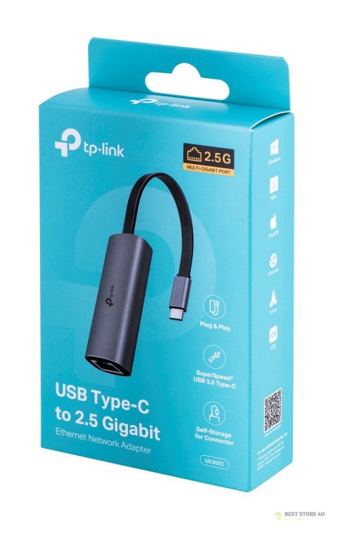 Karta sieciowa TP-LINK UE302C USB Type-C to 2.5 Gigabit Ethernet Network Adapter Karta sieciowa TP-LINK UE302C USB Type-C to 2.5 Gigabit Ethernet Network Adapter