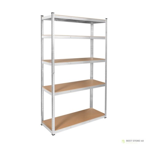 Regał metalowy magazynowy 205x120x45 srebrny Rebel