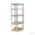 Regał metalowy magazynowy narożny 180x40x70 srebrny Rebel