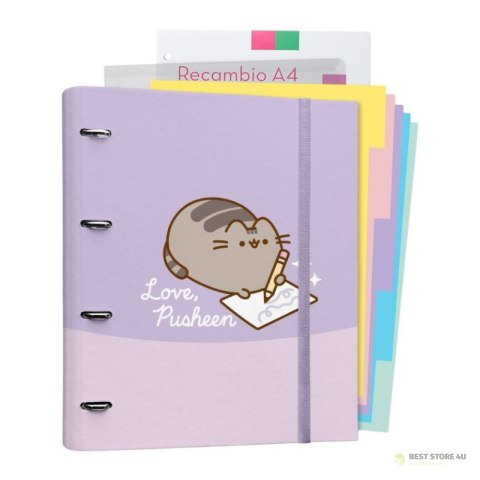 Pusheen - Segregator A4 z kolekcji Moments z kartkami (4 ringi, gumka) Pusheen - Segregator A4 z kolekcji Moments z kartkami (4 ringi, gumka)